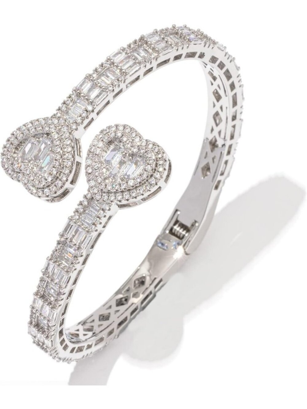 Sparkling Iced Out Baguette Diamond Bracelet for Women & Men, Hip Hop Cuff